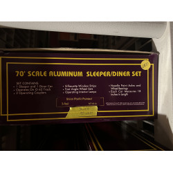 70' Scale Aluminum Sleeper/Diner Set Union Pacific Painted 3-Rail